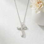 Twisted Cross Cubic Zirconia Stainless Steel Necklace For Women Gift