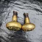 Antique Ornate Solid Brass Original Door Knob Set Victorian Hardware        