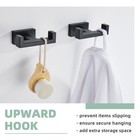 Double Bath Towel Hook 2 Pack  304 Stainless Steel Square Dual Coat Holder  M   