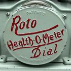 Antique Cast Iron Roto Health-o-meter Dial Scale Original Teal   Red Vtg Old
