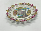 Vtg Minnesota Mayo Clinic Souvenir Plate Pink Gold Trim   Pierced Edge 1950s  6 