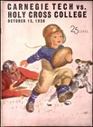 Oct 15 1938 Carnegie Tech Vs Holy Cross College Football Souvenir Program