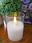 New Christmas Flickering Flameless Led White Votive Glass Candle - 3  X 2 