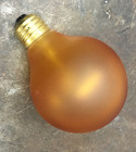 5  Pcs 3  Round 25w Amber Painted Bulbs  for Vintage 1920s Art Deco Lighting