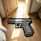 Gun-shaped Plush Rug  Unique Firearm Pattern Floor Mat For Gaming Room Decor