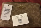 Coach Large Corner Zip Wristlet In Signature Canvas-gold tan brown Cz277-nwt