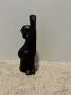 Vintage Happy Buddha Wood Statue Laughing Arms Up Hand Carved 6   