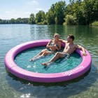 8ft Inflatable Water Hammock Floating Ring Dock Platform  Purple