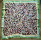 Beautiful Postage Stamp Patch Work Quilt 3 Solid Color Borders Signed 66 1 2   