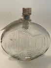 Vintage Glass Liquor Oval Decanter Bottle With Original Cork Stopper Scenic Roma
