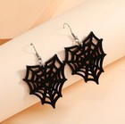 Spider Web Dangle Earrings - Black Acrylic Goth Punk Style Jewelry New