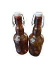 Vintage Grolsch Beer Bottles Glass Embossed Amber Brown Porcelain Swing Top 2