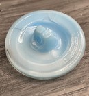 1 - Czech Glass Swan On A Light Blue Button 28 Mm