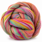 100  Merino Wool Roving 21 Micron Pastel Rainbow Blend For Spinning Felting Fibe