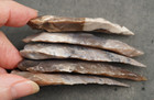 5 Thin Bent 2 8  To 3 2  Flint Arrowhead Spear Project Point Knife Blade Bb802