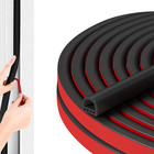 20ft Weather Stripping Door Seal  Self Adhesive D-shaped Weather Stripping  Blac