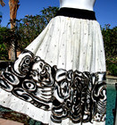 Vintage 1950s Handpainted Mexican Circle Skirt Sequins 30-40  W 28  L Cotton