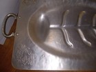 Vintage Everlast Metal Hand Forged Aluminum Tray W Handles Hammered Footed Usa