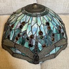 Vintage Stained Glass Dragonfly Lamp Shade Large 17    Tiffany Style Art Nouveau