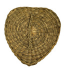 Set Of 3 Nesting Heart Shaped Baskets With Lids Vintage Wovan Seagrass