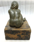 Antique Bronze Statue Of Native Tribal Pacific Islander Woman Curled Up  jolly 
