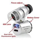 60x Jeweler Loupe Pocket Magnifier Led Eye Glass Coin Mini Microscope Uv Light