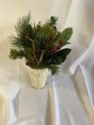 Holiday Christmas Decor Center Piece Arrangement Green Pines  Berries  14   
