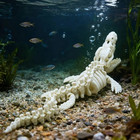 Realistic Mosasaur Skeleton Aquarium Decoration Fish Tank Ornament