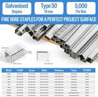 5 040-50 400pcs 20 Gauge 1 2 crown 9 16  Upholstery Staples 50 Series Galvanized