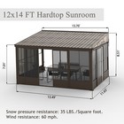 Domi 12 x14  Sunroom wall Mounted Gazebo Solarium W moveable Screen  Liding Door