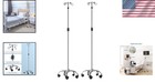 Heavy-duty Stainless Steel Iv Pole With Wheels - Adjustable Height  2 Pack