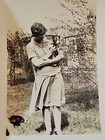 Rare Old Vintage Photo Young Lady Holding Dog Puppy