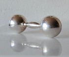 Vintage Tiffany   Co Dumbbell Barbell 925 Silver Baby Rattle Teether  excellent-