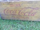 Circa 1940s Drink Coca-cola In Bottles Yellow Wooden Crate