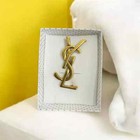 Ysl Yves Saint Laurent Brass Gold Pin Brooch