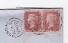 1862 Qv Pair 1d Penny Red Stamps C10 On Trimmed Piece Kendal Sideways Duplex