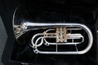 Dynasty M541 Silver Marching Mellophone Great Playing Cond  Rough Silver Finish