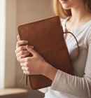 Genuine Leather Bible Cover Bag With Handle Case Large Holy Book Protector
