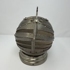 Vintage Medieval Knights Helmet Decanter Shot Glass Holder Bar Set