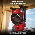Milwaukee 0820-20 M12 12v Cordless Mounting Fan  14 Mph - 400 Cfm  fan Only 