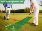 Golf Pong Putting Mat Office Putting Green Practice Set Golf Putter Ball Game