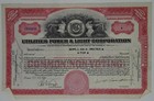 Lot 5 Common Stock Certificates Utilities Power Light Corporation Chicago 1930s