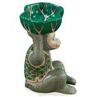 Us Seller - Porcelain Monkey Chinese Figurine With Lotus Soap Dish