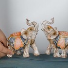 Wealth Lucky Elephant Figurine With Trunk Up Elephant Statue Collectible Figu   