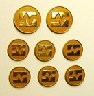 Holland   Sherry Replacement Buttons  6 Pcs Mustard Color Enameled Solid Metal