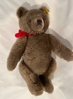 Steiff Original Vintage 13  Brown Teddy Bear W  Red Ribbon  0202 36 West Germany