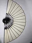 Vintage Asian Hand Painted Folding Fan Large Wood   Paper Decorative  13    Long