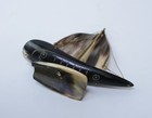 Vintage Alaskan Inuit Miniature Horn Boat Mid 20th Century  6 X 6 
