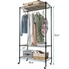 Heavy Duty Clothing Garment Rack Rolling Clothes Organizer Diy Portable Wardrobe