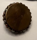 Antique Solid Brass Pill Snuff Box Decorative Jewelry Trinket Lid